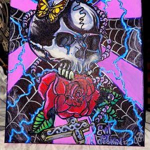 One of a kind graffiti/tattoo art by local artist